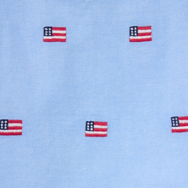 Baby Embroidered Flag Oxford Overall - Overalls - 4