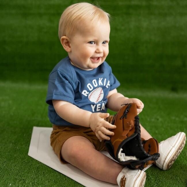 Rookie of the Year Short Sleeve Bodysuit, Indigo - Onesies - 3