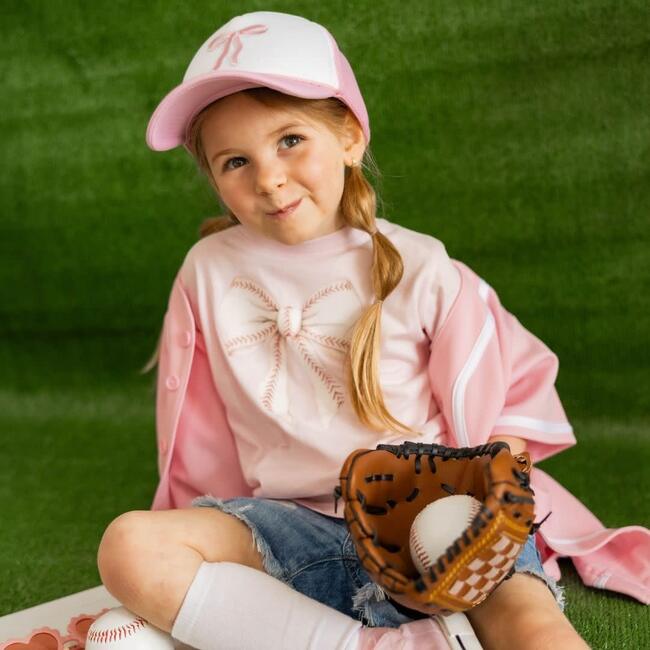 Baseball Bow Short Sleeve T-Shirt, Ballet - T-Shirts - 3