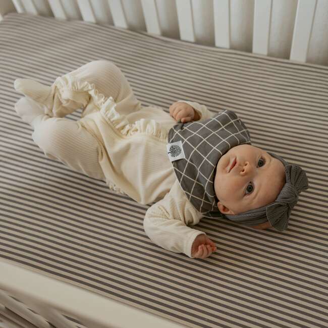 Crib Sheet, Pewter Stripe - Crib Sheets - 4