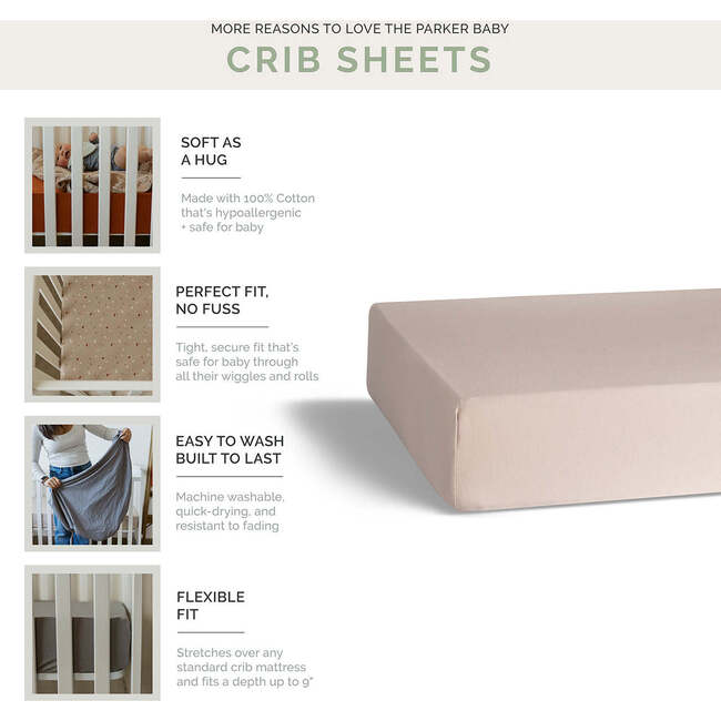 Crib Sheet, Pewter Stripe - Crib Sheets - 6
