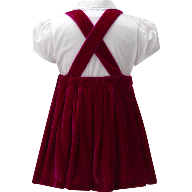 Eloise Silk Velvet Pinafore Set, Pink - Mixed Apparel Set - 2