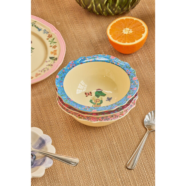Melamine Vintage Bowl with Nathalie Lété Print - Blue - Tableware - 3
