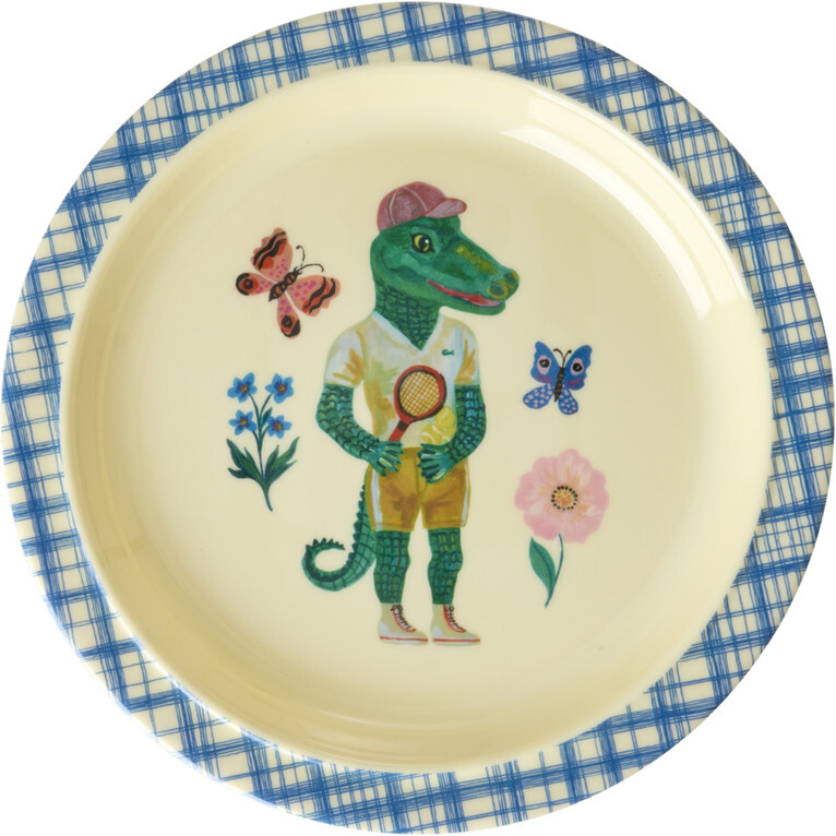 Melamine Kids Lunch Plate with Nathalie Lété Print - Blue - Tableware - 1