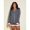 Long Sleeve Top & Boxer Pajama Set Anthracite/Ivory - Pajamas - 1 - thumbnail