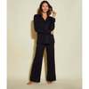 Petite Long Sleeve Top & Pant Pajama Set Black/Black - Pajamas - 1 - thumbnail