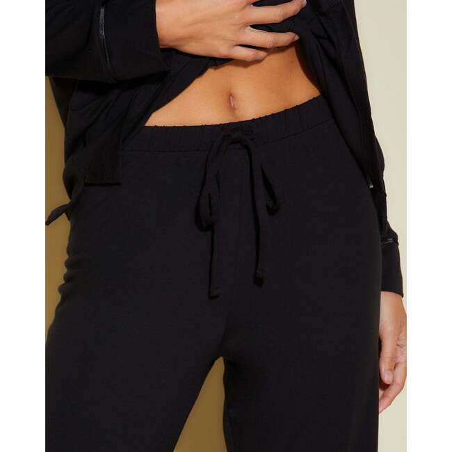 Petite Long Sleeve Top & Pant Pajama Set Black/Black - Pajamas - 2
