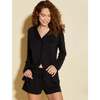 Long Sleeve Top & Boxer Pajama Set Black/Black - Pajamas - 2