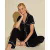 Short Sleeve Top & Pant Pajama Set Black/Ivory - Pajamas - 1 - thumbnail