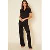 Short Sleeve Top & Pant Pajama Set Black/Black - Pajamas - 1 - thumbnail