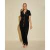 Short Sleeve Top & Pant Pajama Set Black/Ivory - Pajamas - 2