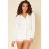 Long Sleeve Top & Boxer Pajama Set Moon Ivory/ Mandorla - Pajamas - 1 - thumbnail
