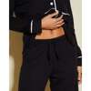 Petite Long Sleeve Top & Pant Pajama Set Black/Ivory - Pajamas - 2
