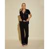 Short Sleeve Top & Pant Pajama Set Black/Ivory - Pajamas - 3
