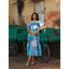 Lara Dress, Green & Blue Geo - Dresses - 1 - thumbnail