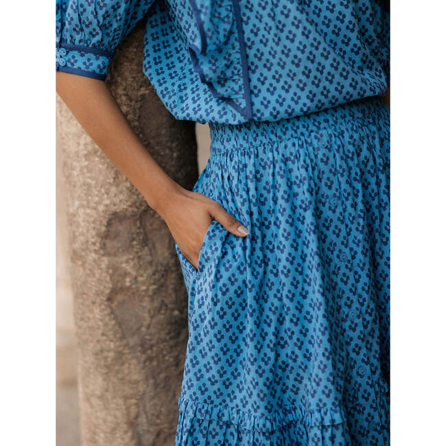 Jeannie Skirt, Blue Diamond Ditsy - Skirts - 2