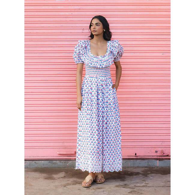 Daphne Dress, Blue and Pink Dandelion - Dresses - 1