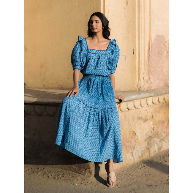 Jeannie Skirt, Blue Diamond Ditsy - Skirts - 3