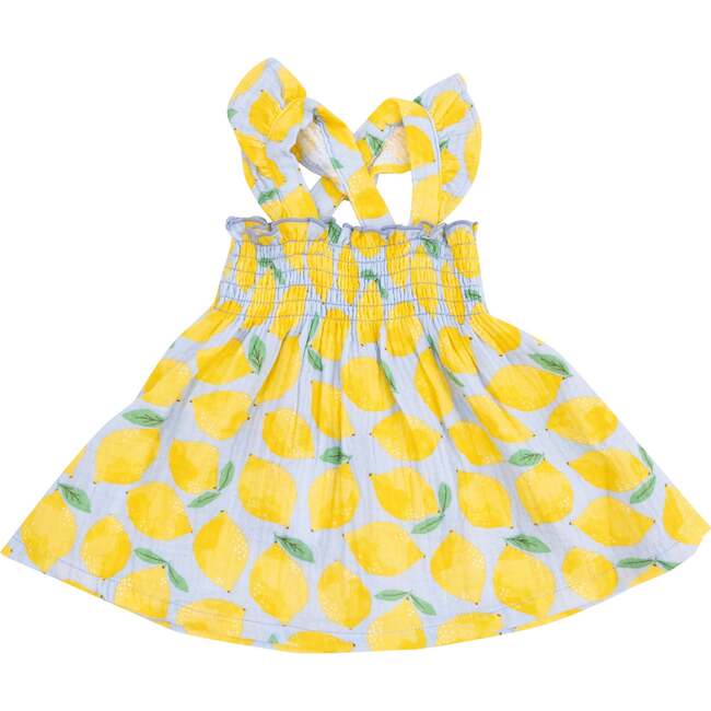 Ruffle Strap Smocked Top and Diaper Cover -Sunny Lemons, yellow