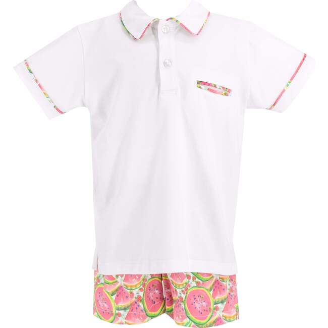 Mason Boy Polo Set, White