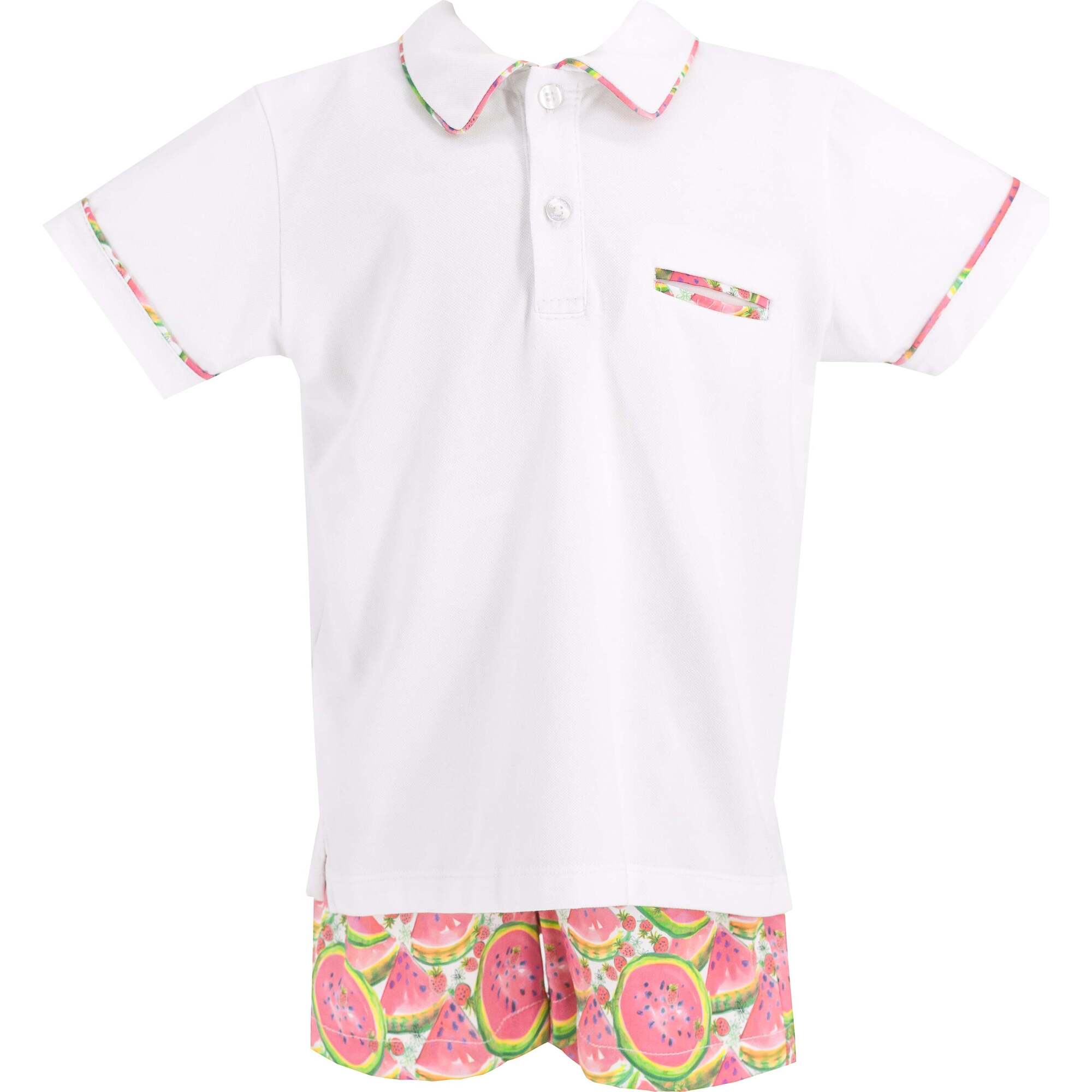 Mason Boy Polo Set, White - Mixed Apparel Set - 1