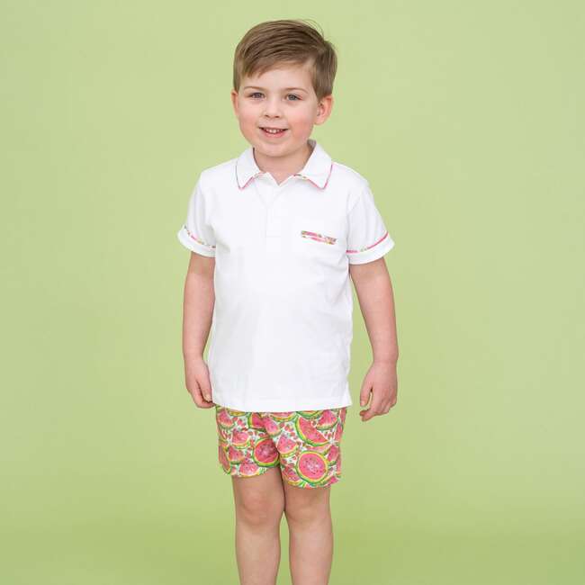Mason Boy Polo Set, White - Mixed Apparel Set - 2