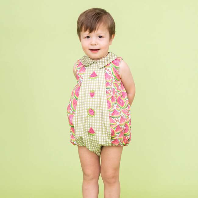 Mason Boy Bubble, Green - Rompers - 2