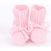 Knit Baby Booties, Pink - Booties - 1 - thumbnail