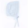 Knit Baby Bonnet, Light Blue - Hats - 1 - thumbnail