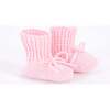 Knit Baby Booties, Pink - Booties - 3