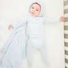 Knit Baby Blanket, Light Blue - Blankets - 2