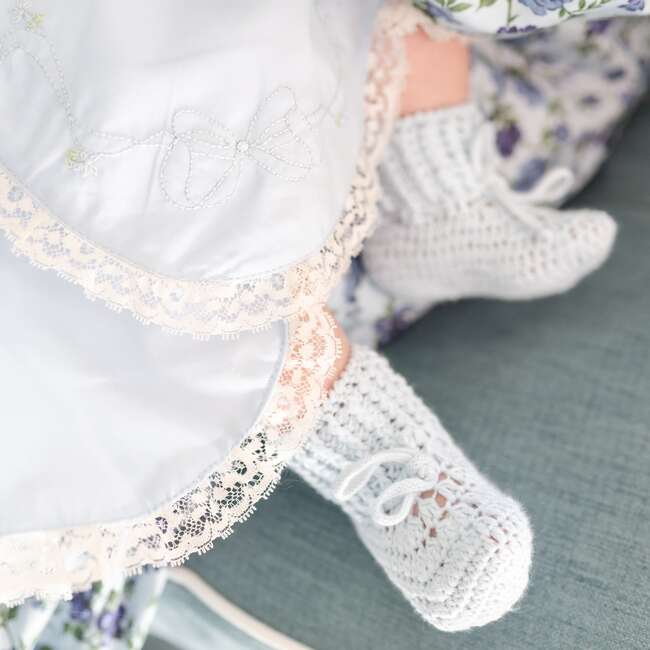 Knit Baby Booties, Light Blue - Booties - 4