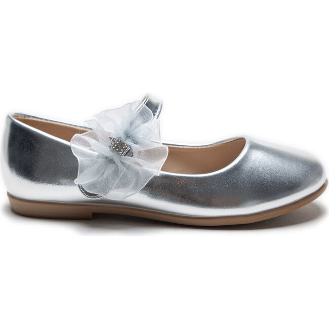 Haile Rhinestone Flower Flats, Silver - Mary Janes - 2