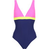 Women's Isaure One Piece, Fluo Color Block - One Pieces - 1 - thumbnail