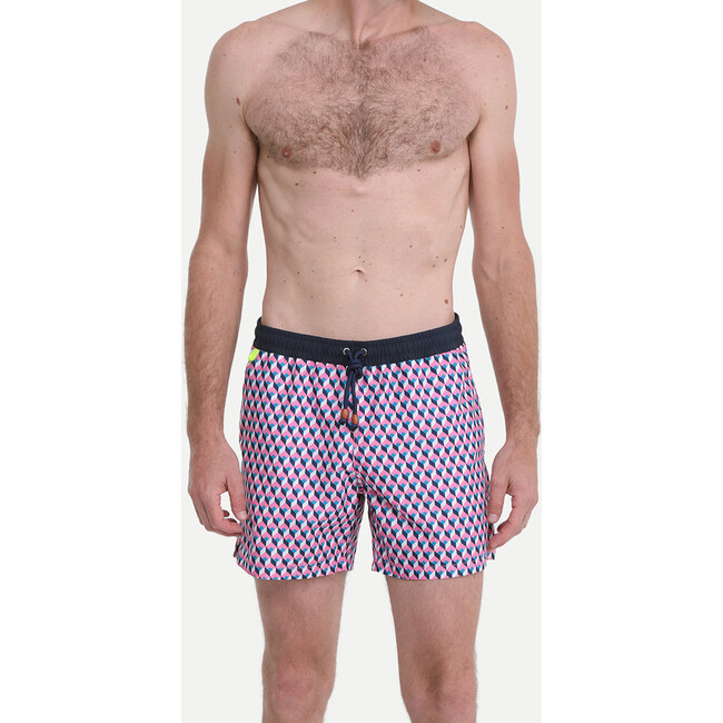 Men's Trawangan Swim Trunk, Candy Rubik - Swim Trunks - 2