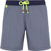 Men's Trawangan Long Swim Trunk, Navy Azulejos - Swim Trunks - 1 - thumbnail