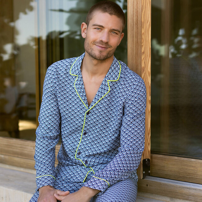 Men's Pajama, Blue Kyoto - Pajamas - 2