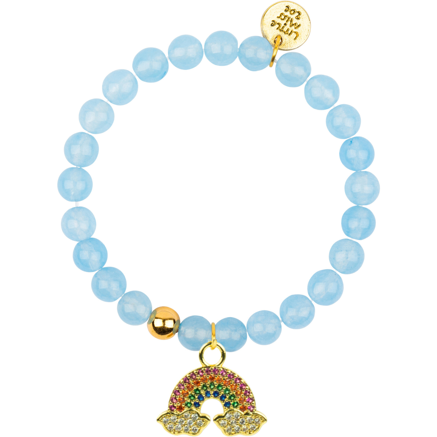 Sparkly Rainbow Gemstone Bracelet, Blue - Bracelets - 1