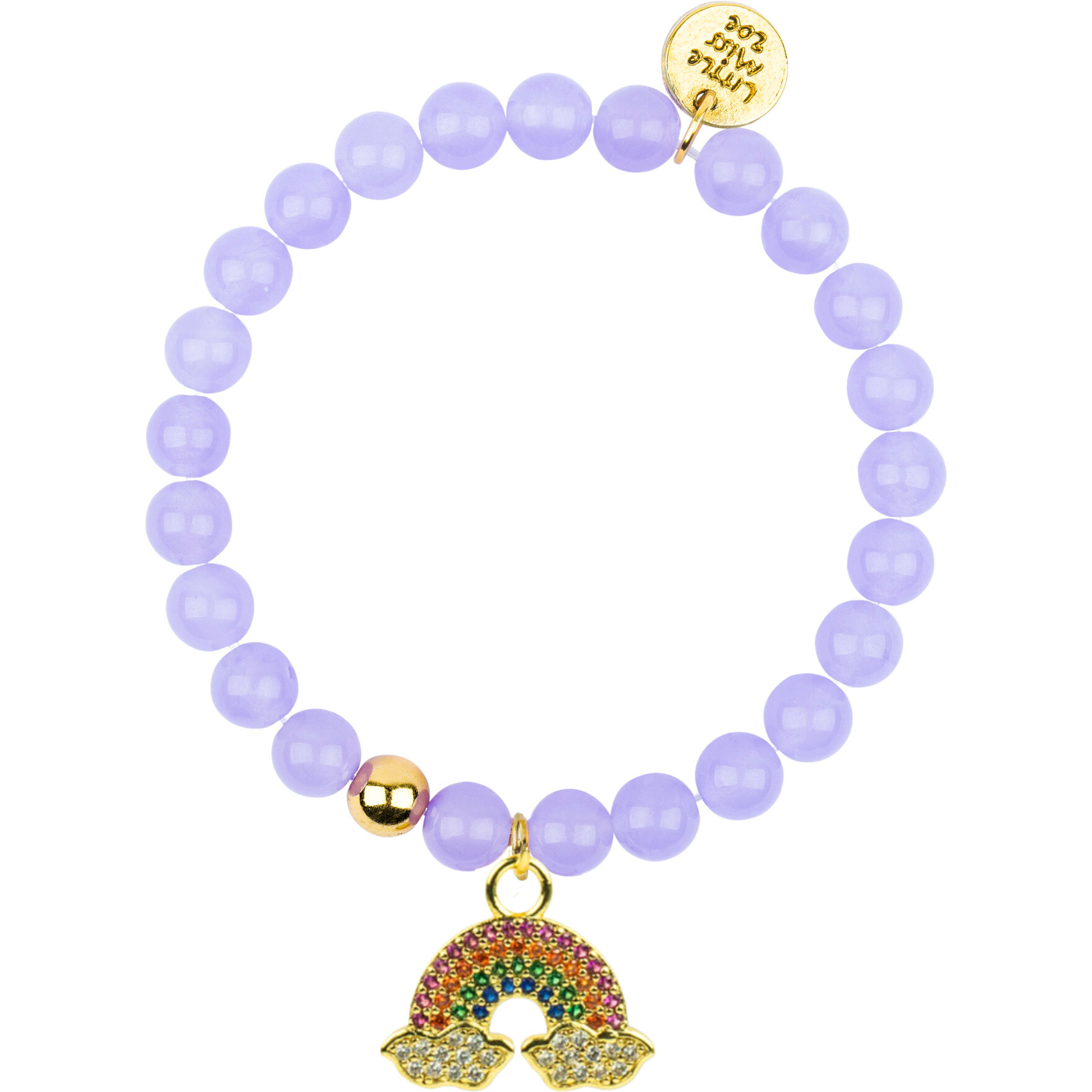 Sparkly Rainbow Gemstone Bracelet, Purple - Bracelets - 1