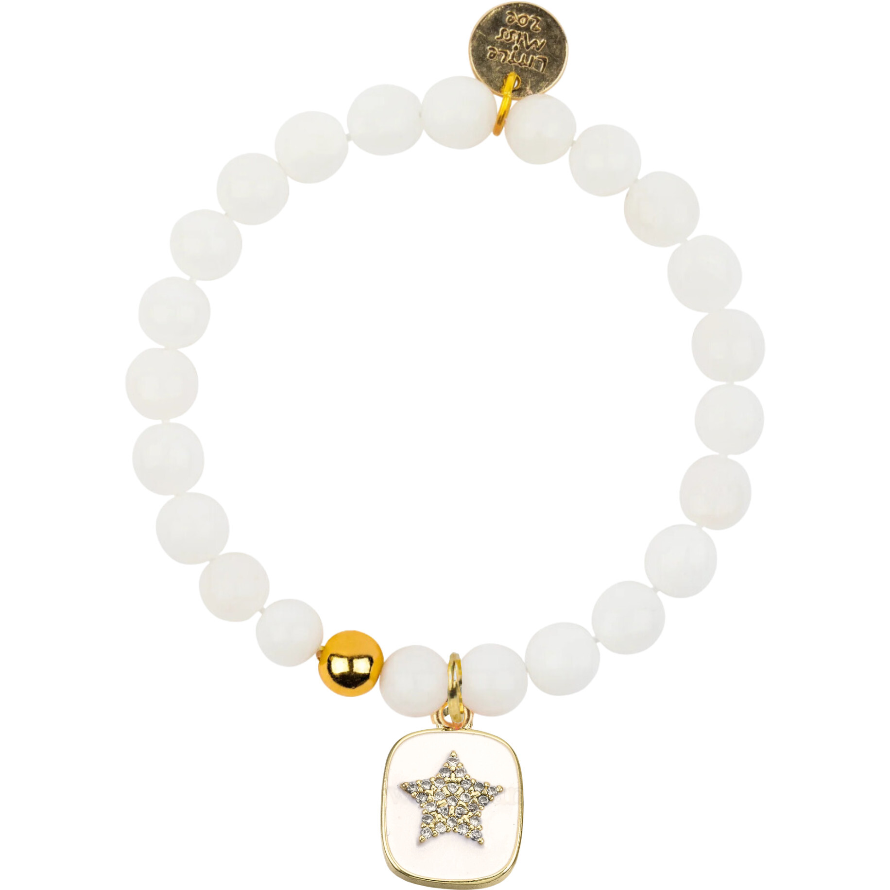 Sparkly Star Gemstone Bracelet, White - Bracelets - 1