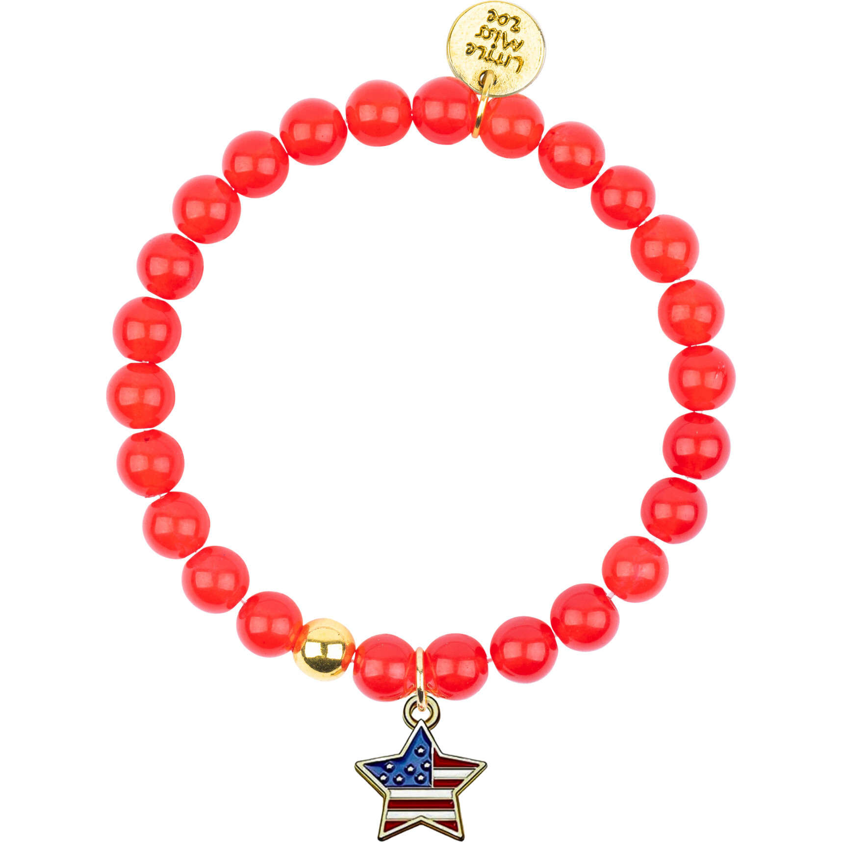 Patriotic Star Gemstone Bracelet, Red - Bracelets - 1