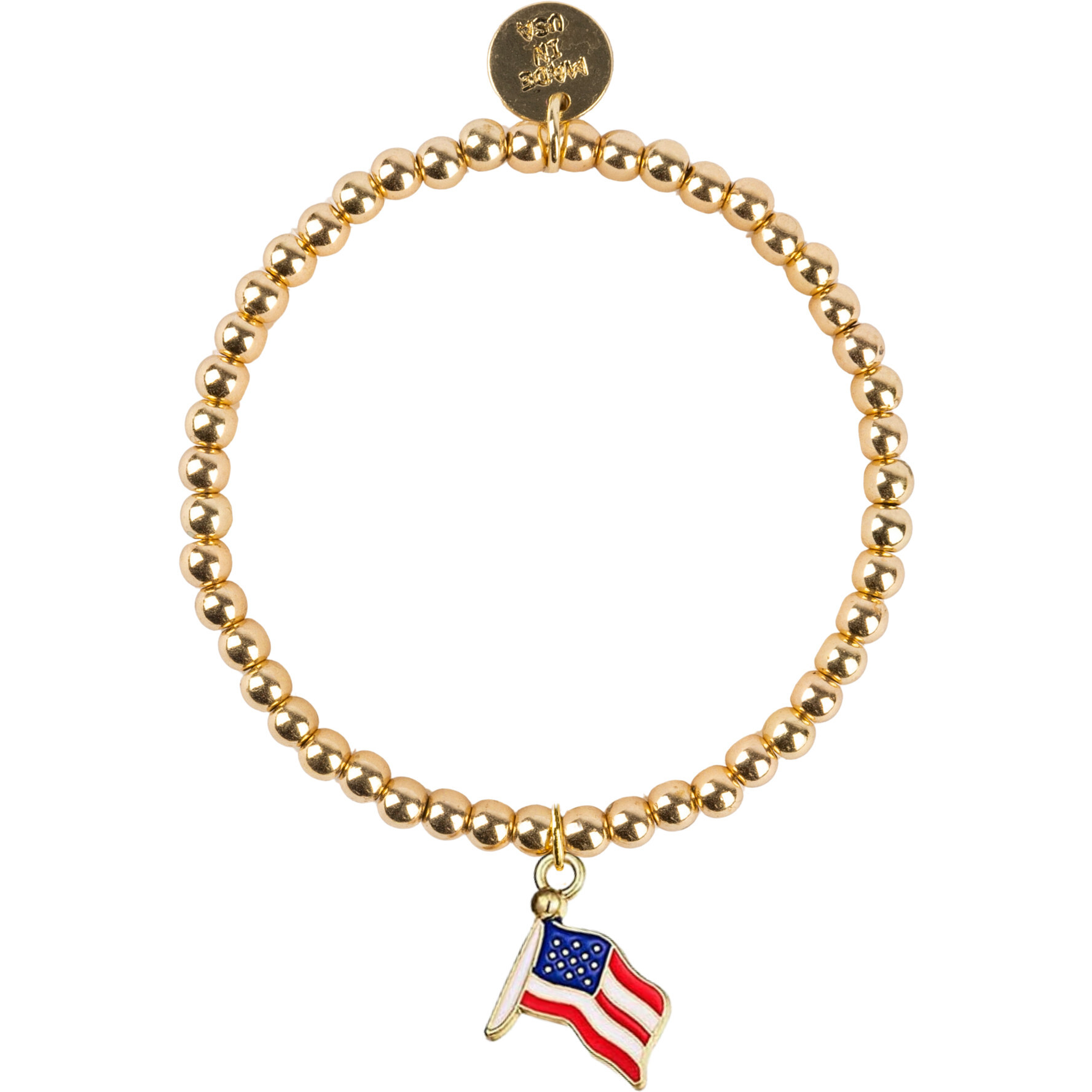 Dainty Gold Patriot Flag Bracelet, Gold - Bracelets - 1