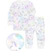 The Organic Long Sleeve Pajama Set, Unicorns and Rainbows - Pajamas - 1 - thumbnail