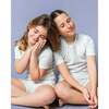 The Organic Short Sleeve Pajama Set, Lemon Double Stripe - Pajamas - 2