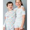 The Organic Short Sleeve Pajama Set, Lemon Double Stripe - Pajamas - 3