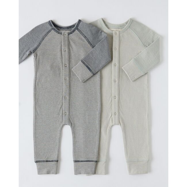 Sailor Stripe Raglan Romper, Ink - Jumpsuits - 2