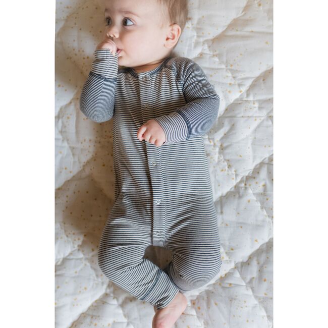 Sailor Stripe Raglan Romper, Ink - Jumpsuits - 3