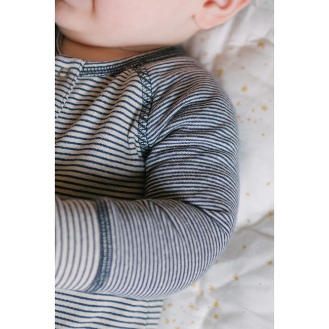 Sailor Stripe Raglan Romper, Ink - Jumpsuits - 5