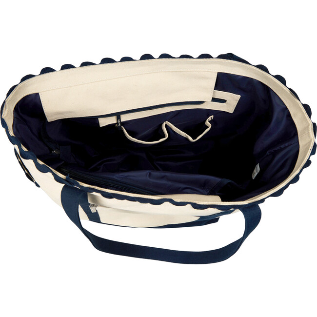 Scalloped Tennis Tote, Navy - Bags - 3