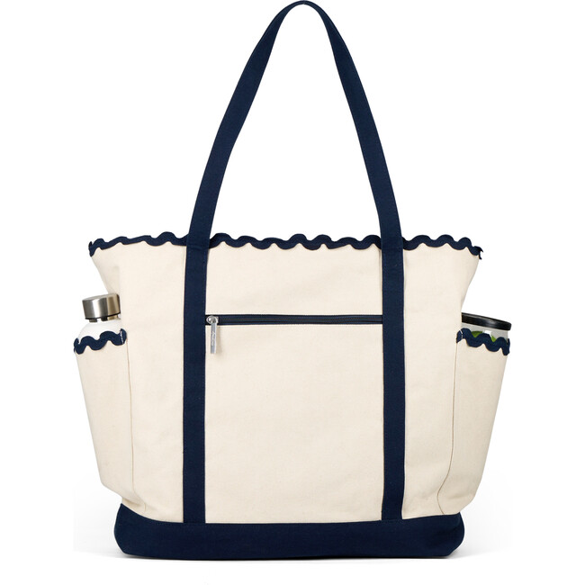 Scalloped Tennis Tote, Navy - Bags - 4